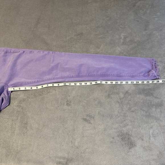 Zara Purple Pants Skinny Jeans Raw Hem Distressed Lilac Denim Low Rise Women's 8 - Picture 7 of 9